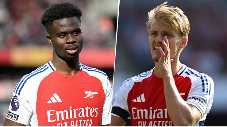 Saka y Odegaard son bajas en Arsenal.