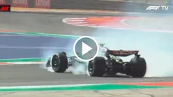 El trompo de Lewis Hamilton en la FP1 del GP de Estados Unidos 2024