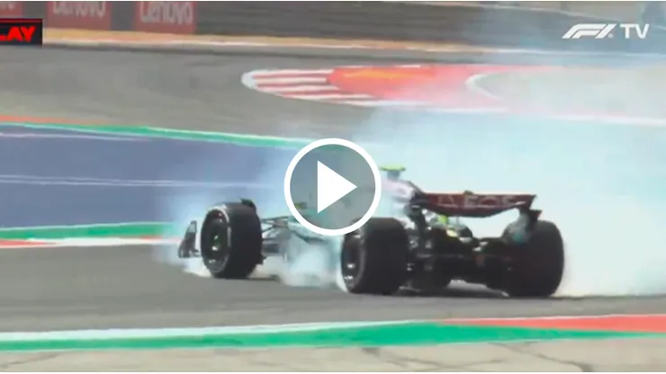 El trompo de Lewis Hamilton en la FP1 del GP de Estados Unidos 2024