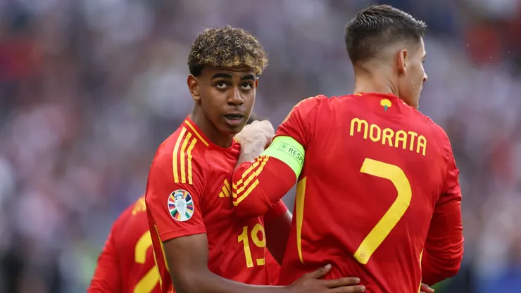 Yamal y Morata, juntos.