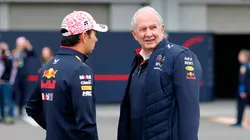 Checo Pérez y Helmut Marko en Red Bull Racing