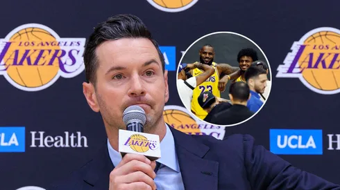 JJ Redick, LeBron y Bronny James.