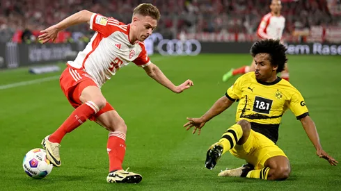 Joshua Kimmich y Karim Adeyemi en el último partido entre Bayern Múnich y Borussia Dortmund.