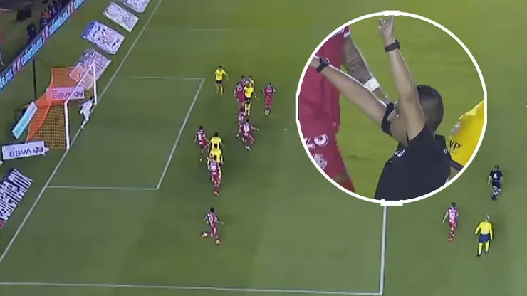 A América le anularon un gol por offside ante Toluca