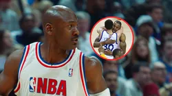 Michael Jordan, Stephen Curry y Andre Iguodala.