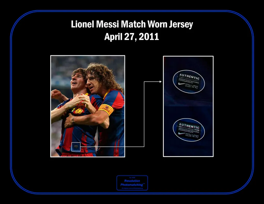 La etiqueta que confirmó la autenticidad de la camiseta (Foto: Resolution Photomatch)