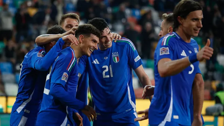 Los jugadores de Italia, a puro festejo.