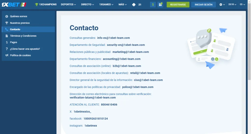 Codere vs 1xBet Servicio al cliente