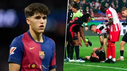 Pau Cubarsí quedó con el rostro maltrecho tras Estrella Roja vs. Barcelona