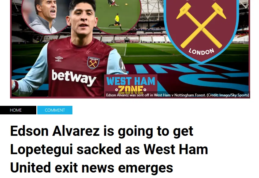 La crítica a Edson Álvarez en Inglaterra (Captura de pantalla)