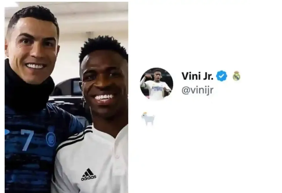 Vinicius manifestó su admiración por Cristiano Ronaldo en más de una oportunidad. (Captura)