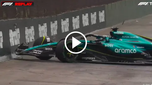 Lance Stroll chocó en la vuelta de formación del GP de Brasil