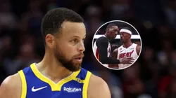 Stephen Curry, Bam Adebayo y Jimmy Butler.