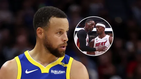 Stephen Curry, Bam Adebayo y Jimmy Butler.