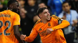 Valverde festeja un gol de Real Madrid.