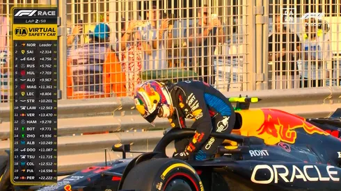 Checo Pérez abandonó la carrera del GP de Abu Dhabi