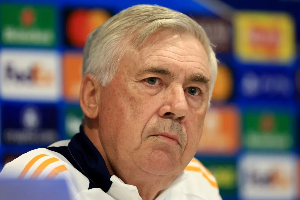 Carlo Ancelotti en conferencia de prensa (GETTY IMAGES)