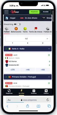 Winpot app: apuestas en vivo
