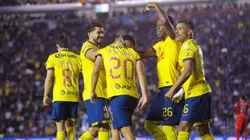 Los jugadores de América, a puro festejo.