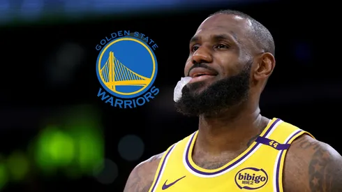 Escudo de Golden State Warriors y LeBron James.