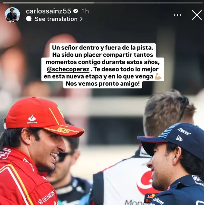 La historia de Instagram que publicó Carlos Sainz