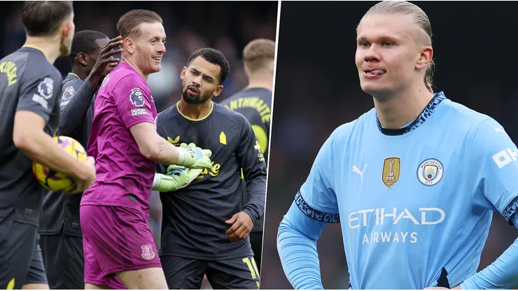 Jordan Pickford y Erling Haaland tuvieron un duelo aparte en Manchester City vs. Everton.