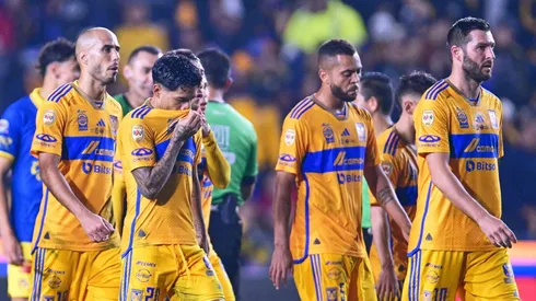 RECORD DATE NOT STATED Liga BBVA MX Apertura 2023 Tigres UANL vs America Final Ida Guido Pizarro, Javier Aquino, Rafael Carioca, Andre-Pierre Gignac of Tigres during the Final first leg match between Tigres UANL and Club America as part of Torneo Apertura 2023 Liga BBVA MX, at Universitario Stadium, December 14, 2023, in Monterrey Nuevo Leon, Mexico. MONTERREY NUEVO LEON MEXICO PUBLICATIONxNOTxINxMEXxCHNxRUS Copyright: xJorgexMartinezx 20231214222328_LMX_A23_FI_UANL_AME_AQUINO311