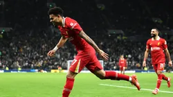 Luis Díaz celebra un gol de Liverpool.