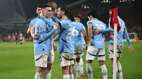 Los jugadores de Manchester City, a puro festejo.