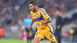 MONTERREY, MEXICO - OCTOBER 19: Andre-Pierre Gignac of Tigres drives the ball during the 12th round match between Monterrey and Tigres UANL as part of the Torneo Apertura 2024 Liga MX at BBVA Stadium on October 19, 2024 in Monterrey, Mexico. (Photo by Azael Rodriguez/Getty Images)