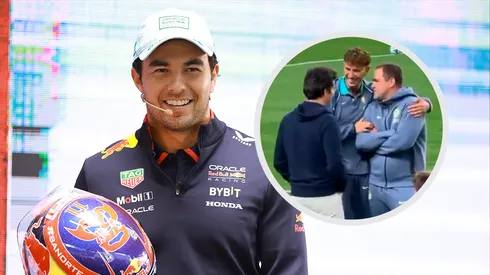 El piloto mexicano, presente para ver a su club.