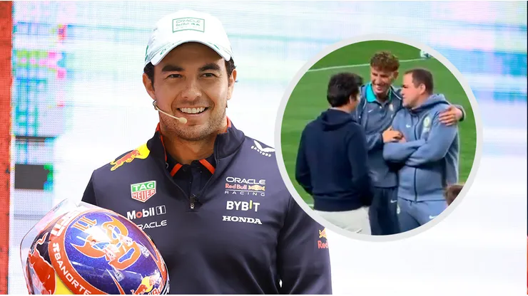 El piloto mexicano, presente para ver a su club.