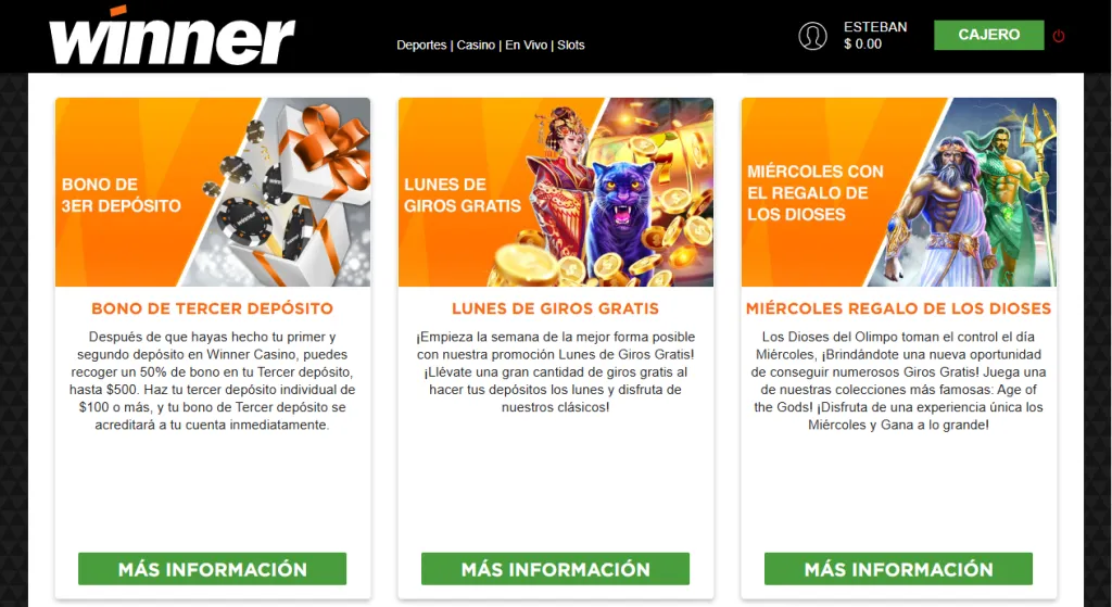 Winner es confiable: promociones