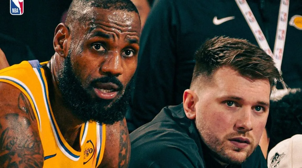 LeBron James y Luka Doncic en los Lakers. (Foto: X / @NBA)