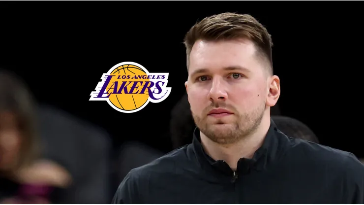 Logo de Los Angeles Lakers y Luka Doncic.