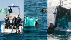 Dos buzos recorrieron 30 metros de profundidad para poder encontrar el cofre donde estaba la camiseta.