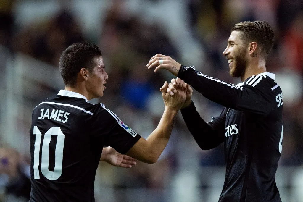James Rodríguez y Sergio Ramos compartieron casi 100 partidos en Real Madrid. [Foto: Getty Images]