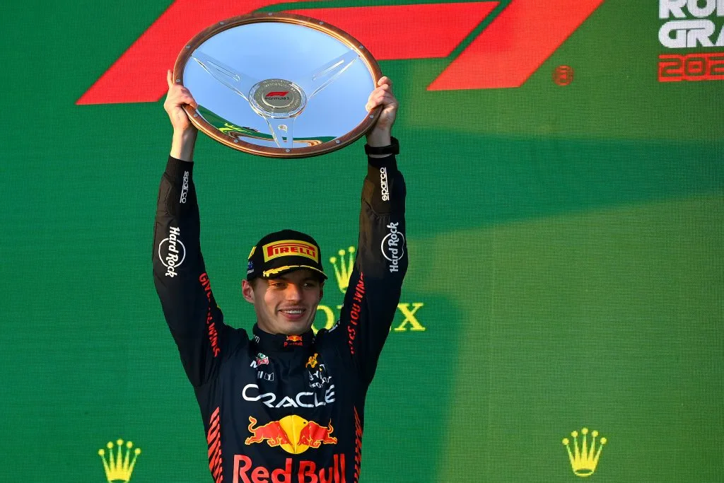 Max Verstappen celebra su victoria en el GP de Australia 2023 (GETTY IMAGES)