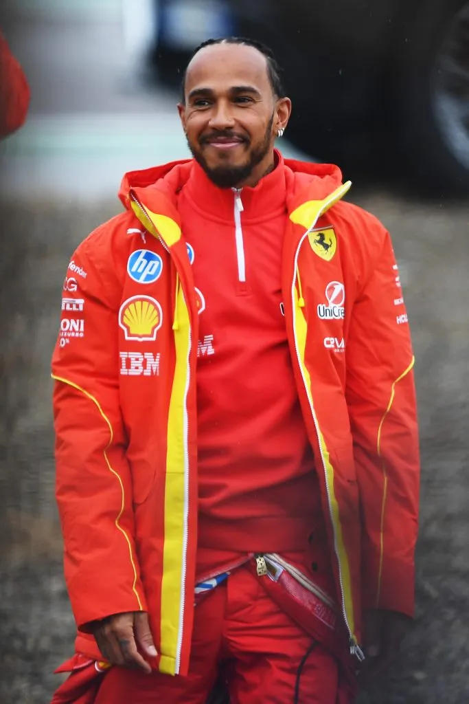Lewis Hamilton, piloto de Ferrari, en Fiorano (GETTY IMAGES)