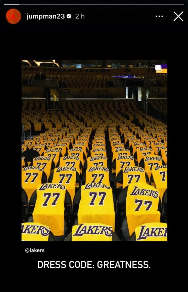 Reacción de MJ a la camiseta de Doncic. (Foto: Instagram / @jumpman23)