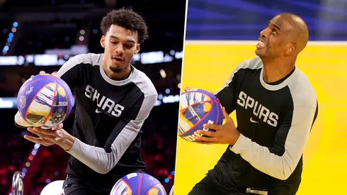 Victor Wembanyama y Chris Paul en el All-Star Game 2025