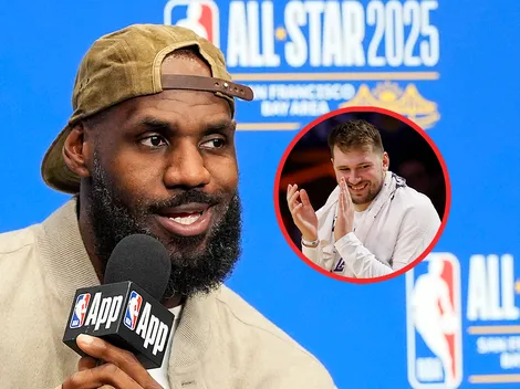 La reacción de LeBron cuando le preguntaron si Doncic apuraba su retiro