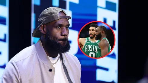 LeBron James, Jayson Tatum y Jaylen Brown.
