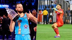 Curry imitó a Dibu Martínez