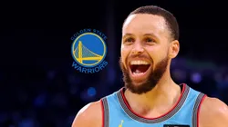 El logo de Golden State Warriors y Stephen Curry.