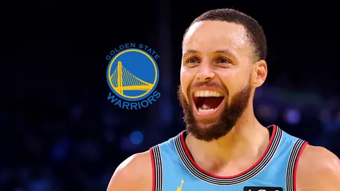 El logo de Golden State Warriors y Stephen Curry.