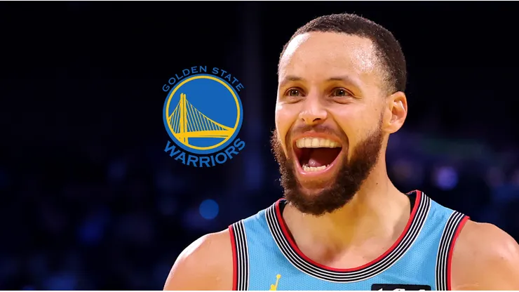 El logo de Golden State Warriors y Stephen Curry.