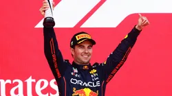 Sergio Pérez celebra en el Gran Premio de Azerbaiyán