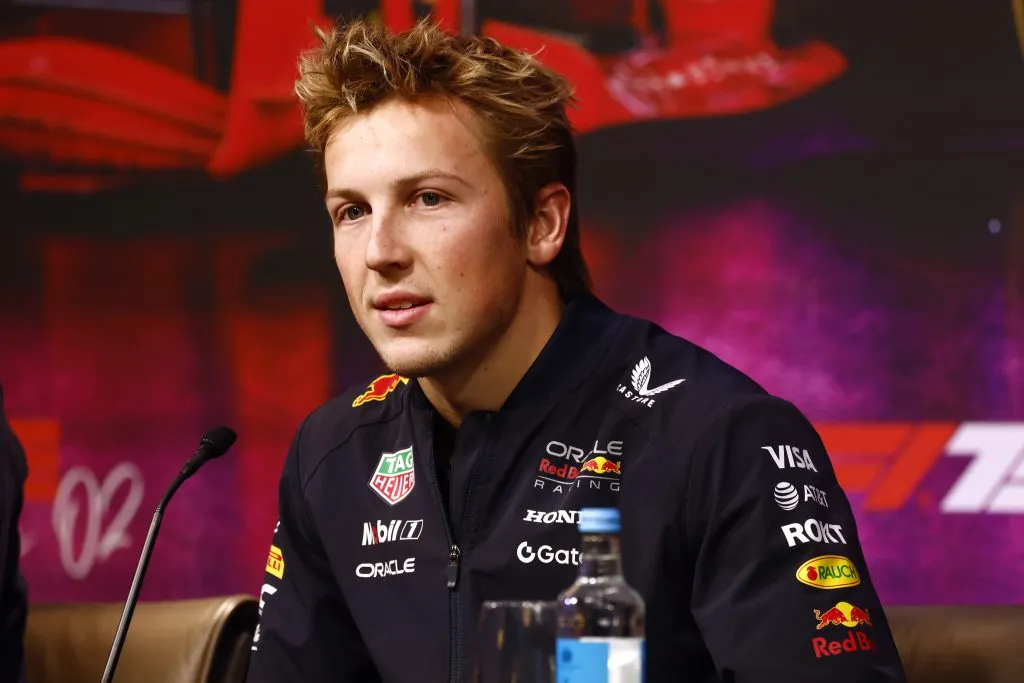 Liam Lawson en conferencia de prensa (GETTY IMAGES)