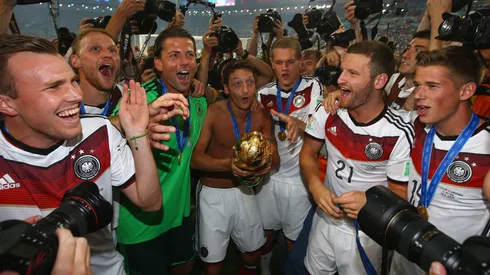 Jugadores de la Selección de Alemania celebran el Mundial 2014